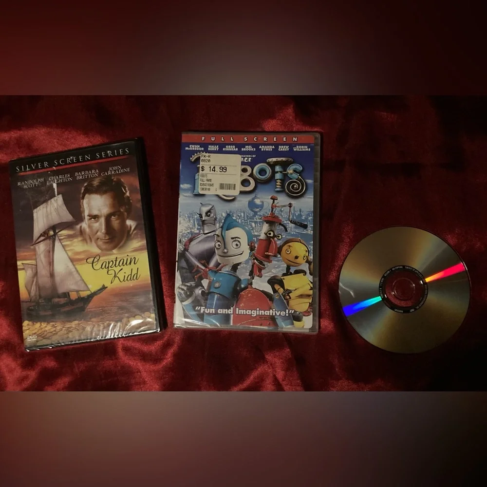 Lot of 3 DVDs: Captain Kid, Robots, and Hoosiers